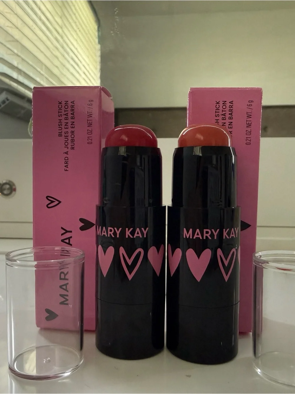 Mary Kay Cream Blush Sticks — Red & Orange-Tone